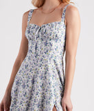 Floral Sunshine Corset Midi Dress