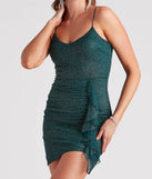 Sparkle Queen Glitter Ruffled Mini Dress
