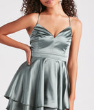 Dreamy Lace-Up Satin Skater Dress
