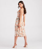 Lovely Seeing You Floral Chiffon Midi Dress