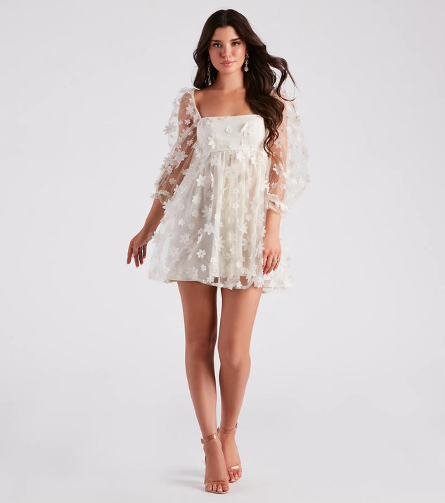 Sunshine Daisy Flower Mesh Skater Dress | Windsor