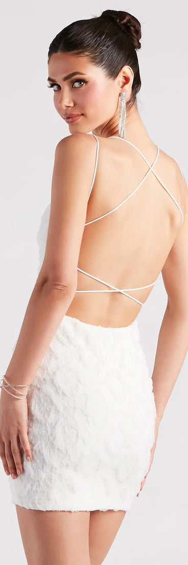 Revamp your 2025 wardrobe with this chic addition, the A Lace Romance V-Neck Strappy Dress in white, perfect for elevating your style in the new year.