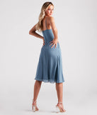 Chic Fantasy Chiffon V-Neck Midi Dress