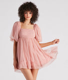 Whimsical Muse Chiffon Swiss Dot Skater Dress