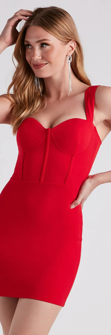 Sweet Day Crepe Sweetheart Dress