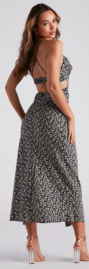 Go With The Flow Floral Midi Dress