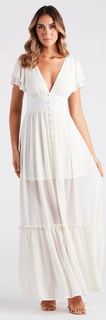 Summer Daydream Ruffled Chiffon Maxi Dress
