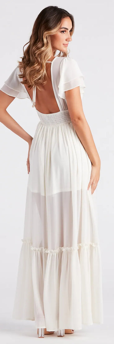 Summer Daydream Ruffled Chiffon Maxi Dress