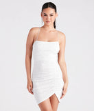Decadent In Pearls Crepe Lace-Up Dress