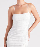Decadent In Pearls Crepe Lace-Up Dress