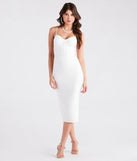 Chic And Iconic Textured Knit Midi Dress