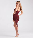 Feeling Knotty V-Neck Asymmetrical Midi Dress