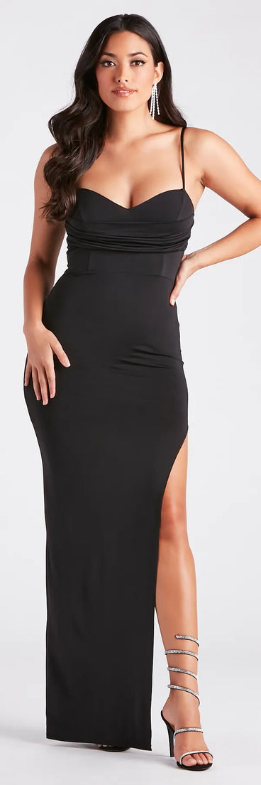 Touch Of Sexy Slim-Fit High Slit Maxi Dress