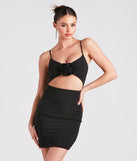 Sweet Statement Rose Cutout Mini Dress