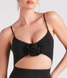 Sweet Statement Rose Cutout Mini Dress
