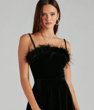 Diva Heart Marabou Velvet Skater Dress