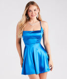 Flirt With Flair Satin Skater Dress