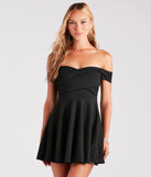 So Much To Love Crepe Surplice Skater Dress