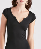 Iconic Basic Cap Sleeve Midi Dress