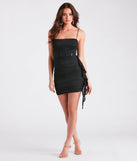 Revamp your 2025 wardrobe with this chic addition, the Chic Style Goals Ruffle Trim Mini Dress in black, perfect for elevating your style in the new year.