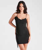 Trendy Obsession Rosette Ruffle Mini Dress