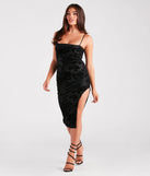 Budding Radiance Floral Velvet Midi Dress