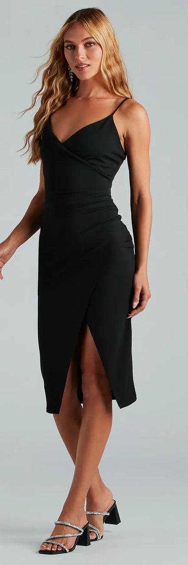 Simply Stylish Wrap-Front Midi Dress