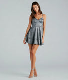 Cherished Shine Glitter Ruffled Skater Dress