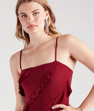 Sipping On Style Ruffle Trim Mini Dress