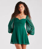 Air Of Romance Chiffon Skater Dress