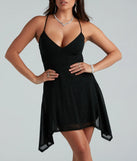 Shining Always Glitter Mesh A-Line Dress