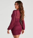 Glitz Girl Glitter Mesh Dress in magenta, a stunning Valentine's Day dress with a flattering fit and romantic details, perfect for date night or Galentine’s celebrations.