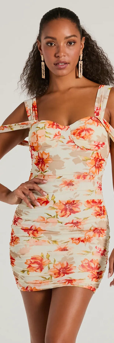The Blossom This Season Off-The-Shoulder Floral Mini Dress is a mini dress that will make a statement with its short hemline and on-trend details to have you ready for any event!