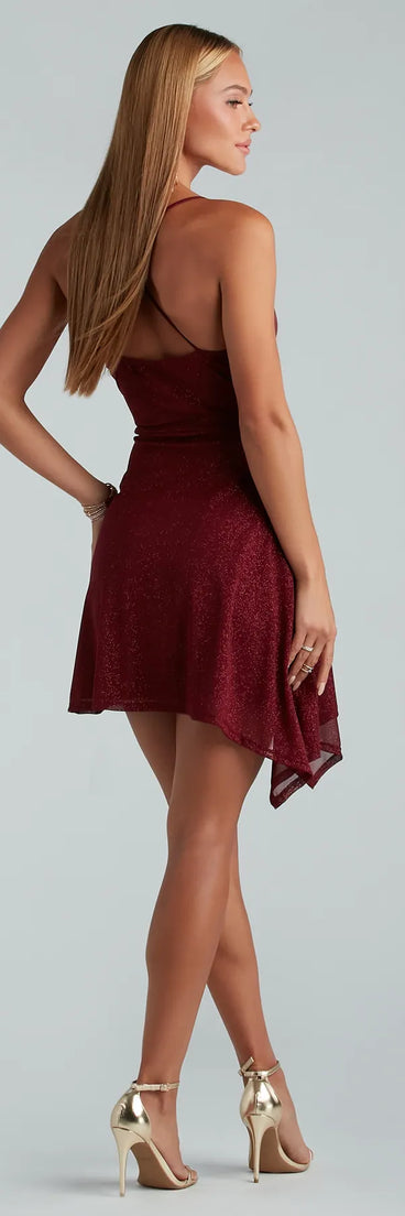 Midnight Mesh Glitter A-Line Party Dress