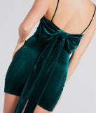 My Moment Bow Back Velvet Mini Dress