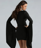 Dramatic Pause V-Neck Bell Sleeve Mini Dress