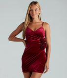 Elevated Romance Rosette Velvet Mini Dress