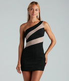 Instant Icon Glitter Color Block Party Dress