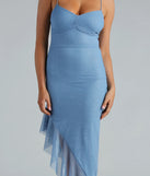 One Last Dance Glitter Asymmetric Ruffled Maxi Dress