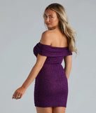 Feeling Sparkly Glitter Off The Shoulder Dress