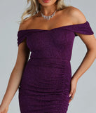 Feeling Sparkly Glitter Off The Shoulder Dress