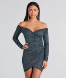 Stars Do Shine Glitter Off-The-Shoulder Mini Dress