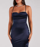 Feminine Chic Satin Cowl Neck Midi Dress