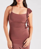 Looking Lovely Cowl Ruffled Midi Dress