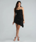 Step into winter chic with the Living My Best Life Glitter Halter Mini Dress, a black mini dress featuring an above-the-knee cut ideal for cocktail parties, festive gatherings, or clubwear.