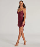 Make a bold statement in the Glitzy And Glamorous Glitter Mesh Midi Dress in wine, the perfect spring dress for weddings, cocktail hours, nights out, and/or seasonal celebrations.
