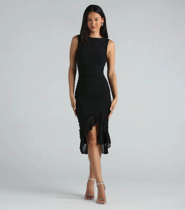 Mesh high neck dress online