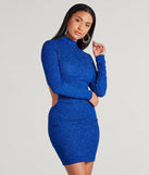 Sprinkling Shine Glitter Cutout Mini Dress, a trendy royal blue mini dress featuring modern details and a fresh seasonal hue, perfect for creating chic 2025 looks.