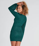 Truly Luxe Glitter V-Neck Mini Dress