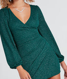 Truly Luxe Glitter V-Neck Mini Dress
